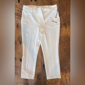 Jules & Leopold White Slim Leg Trousers Capri Length